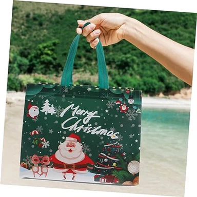 नए साल की खरीदारी के लिए गैर-बुना क्रिसमस बैग